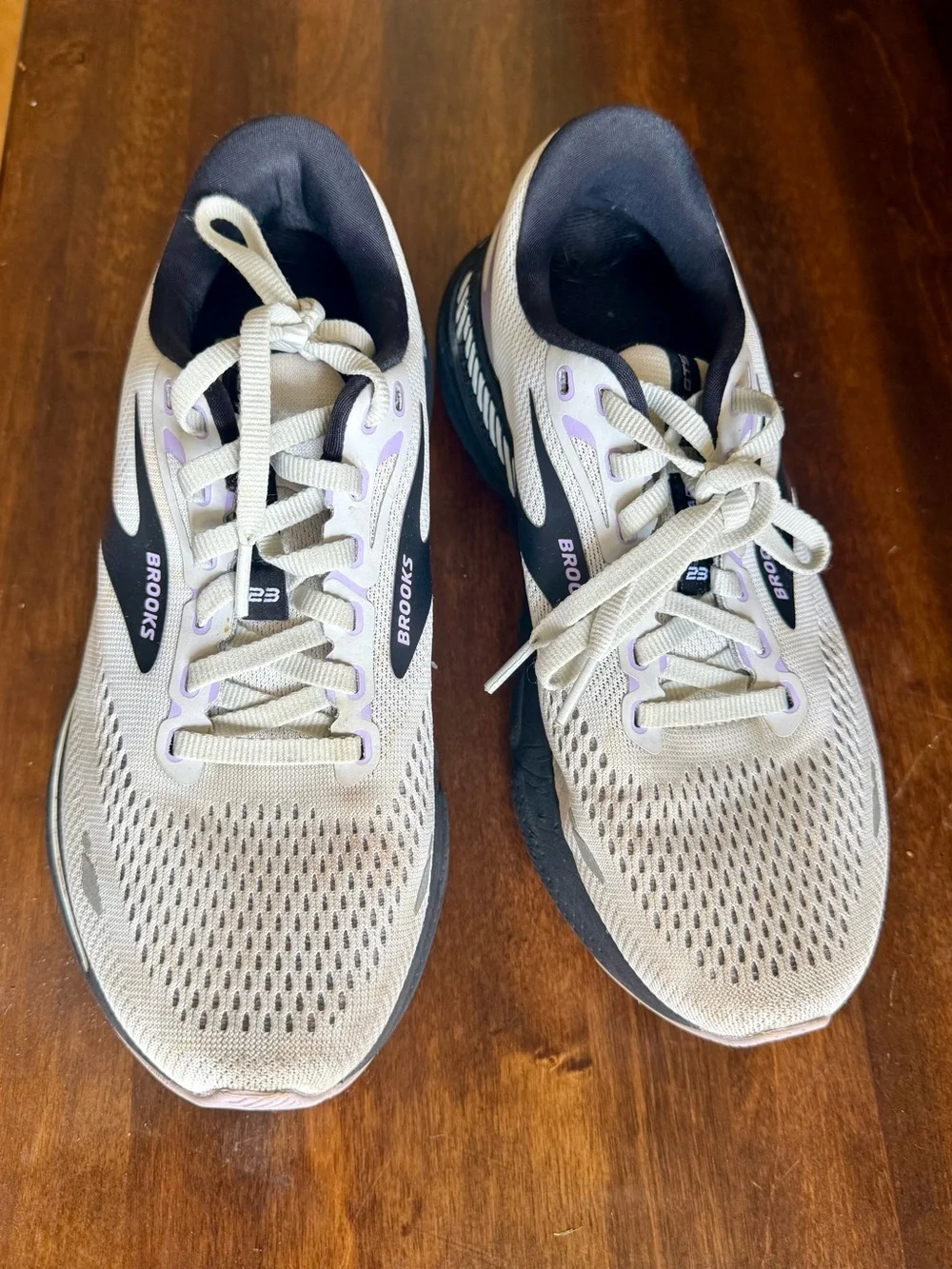 Brooks Women’s Adrenaline GTS Running Shoes - Light Gray with Lavender Accents